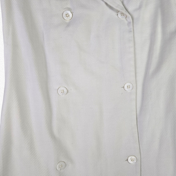 1960s Vintage White Sleeveless Mod Double Breasted Sporty Shift Dress Size 2 - Picture 5 of 15